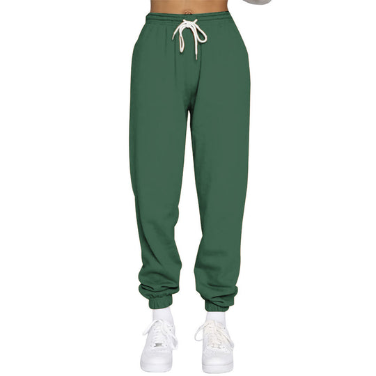 Damen nan High‑Waist Relax-Jogginghose mit elastischem Komfortbund, Kordelzug und gerippten Knöchelbündchen EB