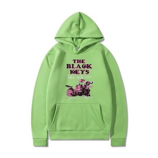 Damen Kapuzenpullover mit kreativem Rockband-Design und komfortabler Passform EB