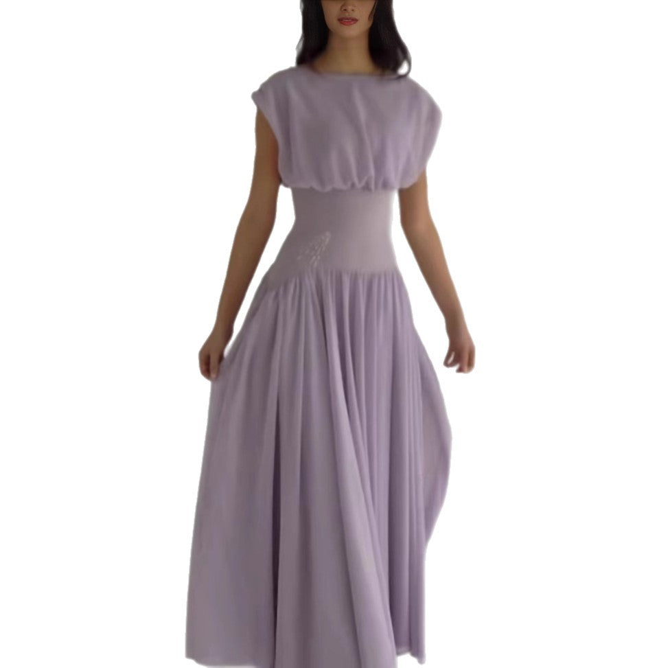 Damen Maxikleid mit eleganter Raffung und femininen Akzenten EB