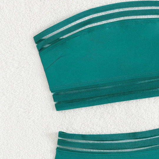Damen Off-Shoulder Bikini-Set mit hohem Bund EB