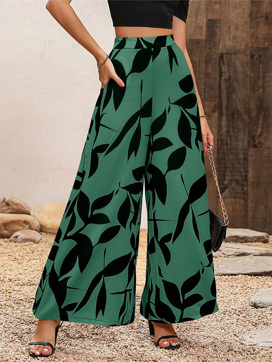 Damen Palazzohosen mit floralem Muster EB