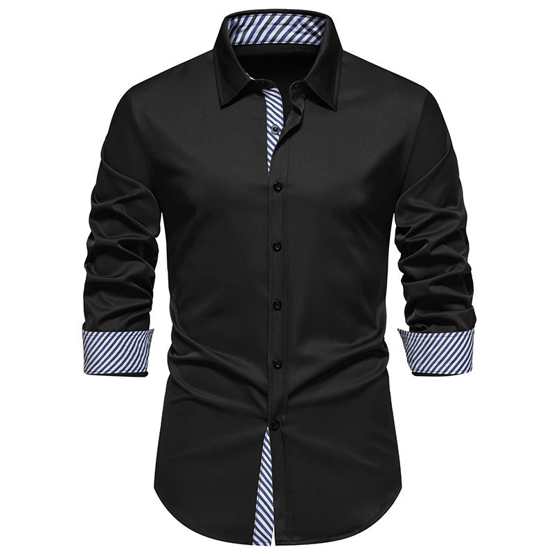 Herren Langarmhemd mit modernem Kontrastdesign EB