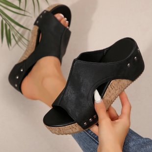 Damen Wedge-Sandalen mit komfortabler Fußbett und elegante Riemen EB
