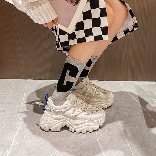 Damen Chunky Sneakers mit rutschfester Sohle und ergonomischer Dämpfung EB