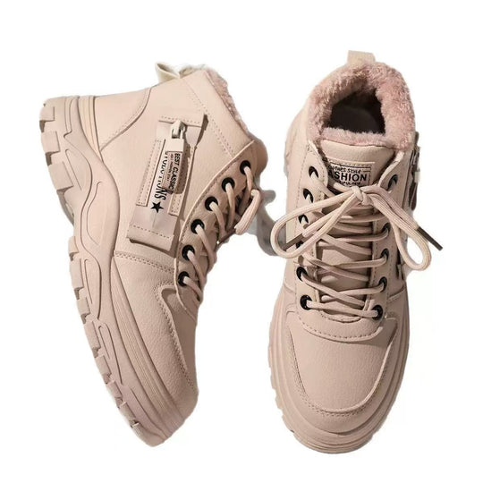 Damen gefütterte High-Top Sneakers mit rutschfester Sohle und modischem Design EB