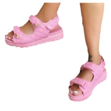 Damen Riemchen-Sandalen mit gepolsterter Sohle und verstellbarem Design EB