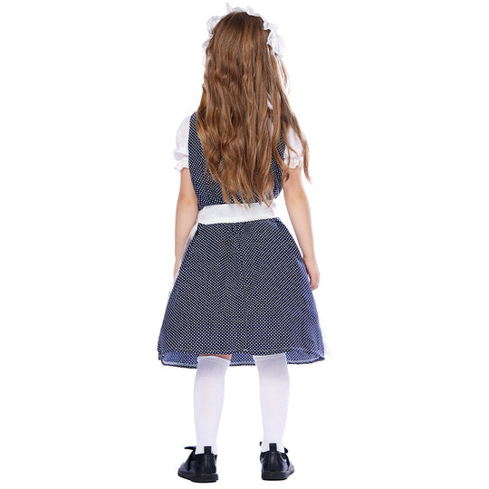 Damen nan traditionelles Dirndlkleid mit Spitzenbluse und bestickter Tüllschürze EB