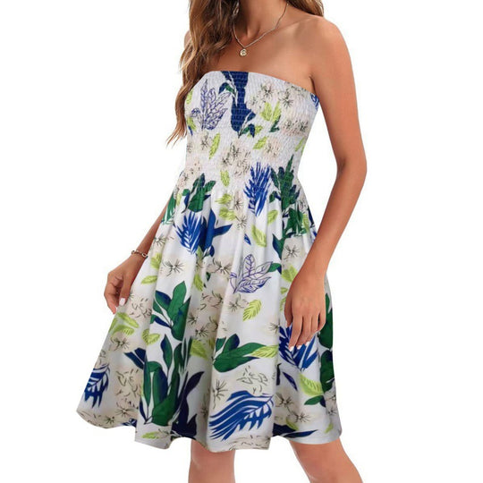 EB | Bedrucktes Strandurlaub sexy Tube Top Kleid