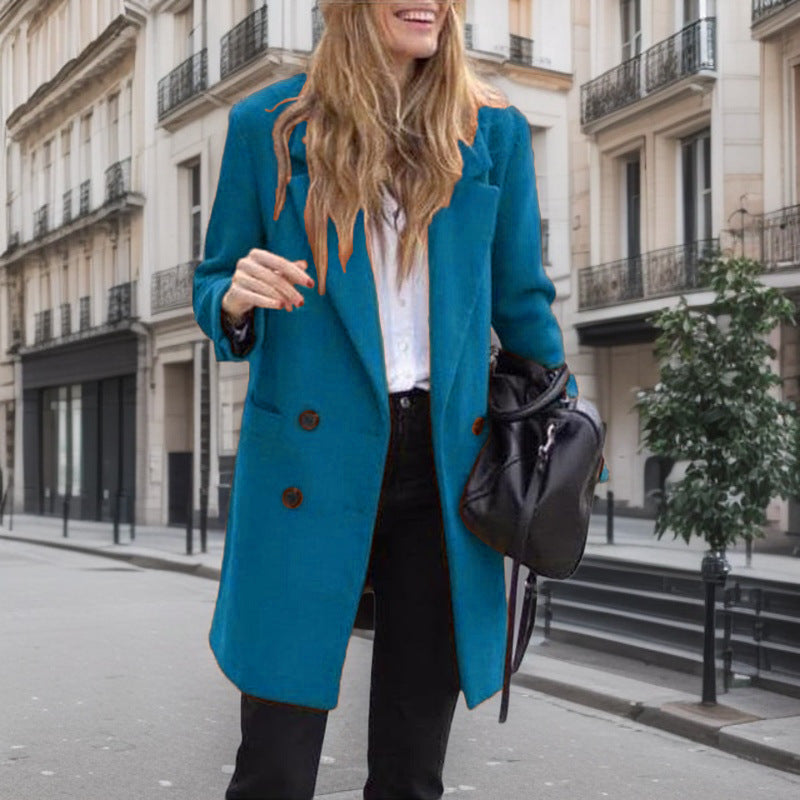 Damen Eleganter Boucle-Trenchcoat EB