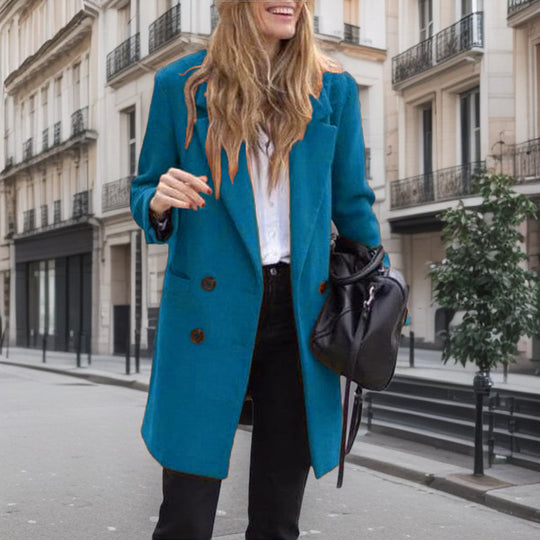 Damen Eleganter Boucle-Trenchcoat EB