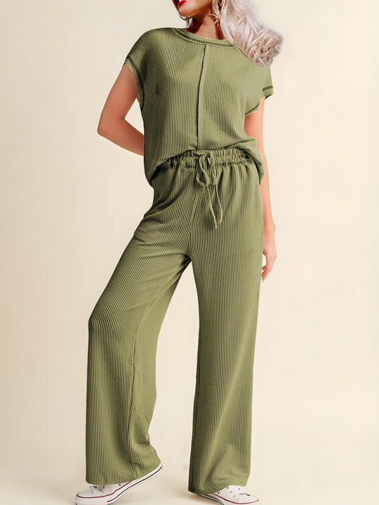 Damen gemütliches Lounge-Set mit hoher Taille EB