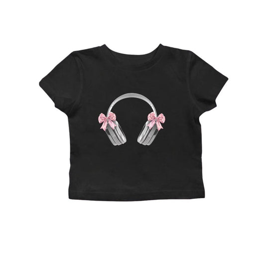 Damen Crop-T-Shirt mit künstlerischem Statementdruck EB