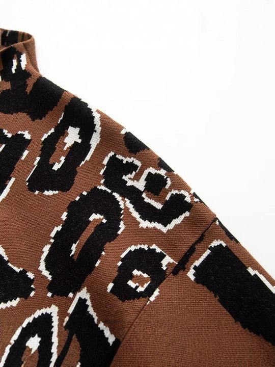 Damen lässiger Animal-Print Pullover EB