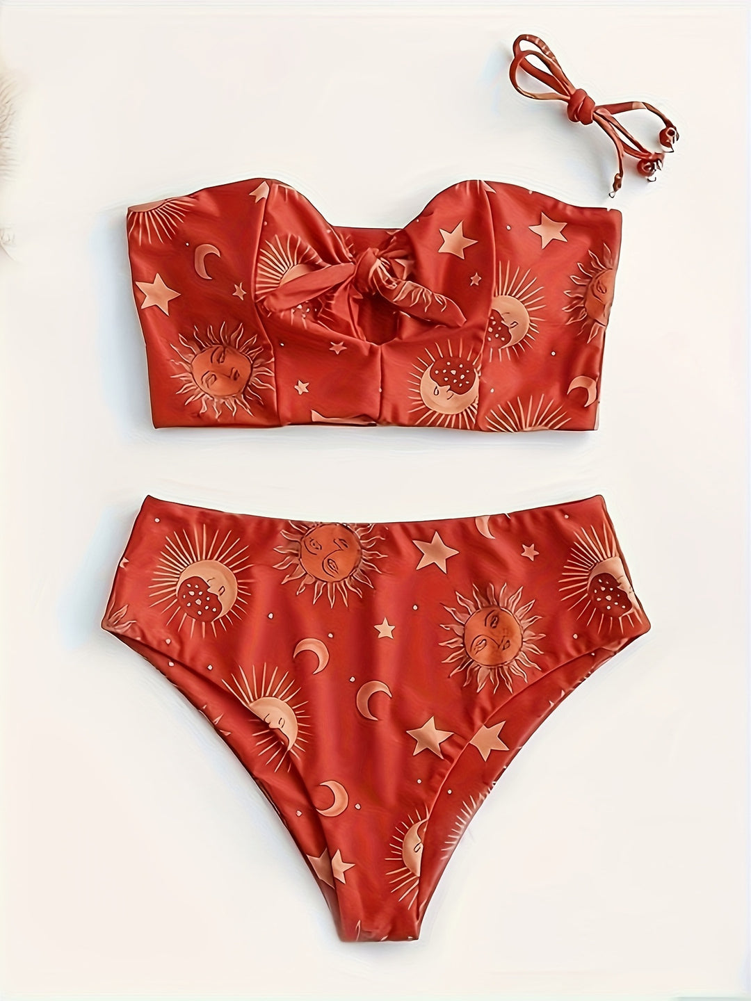 Damen Bikiniset mit strukturiertem Oberteil und hoch geschnittenem Hosenrock EB