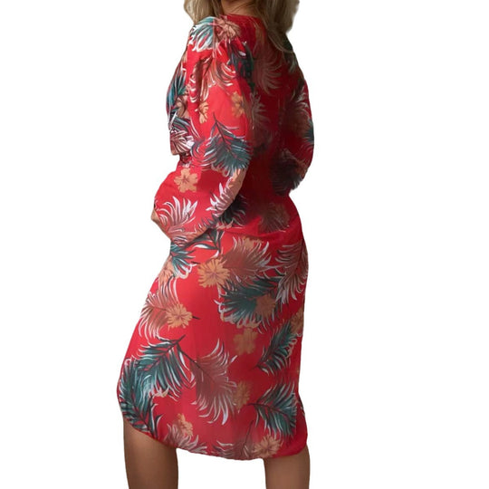 Damen luftiger Strandkimono mit floralen Motiven EB