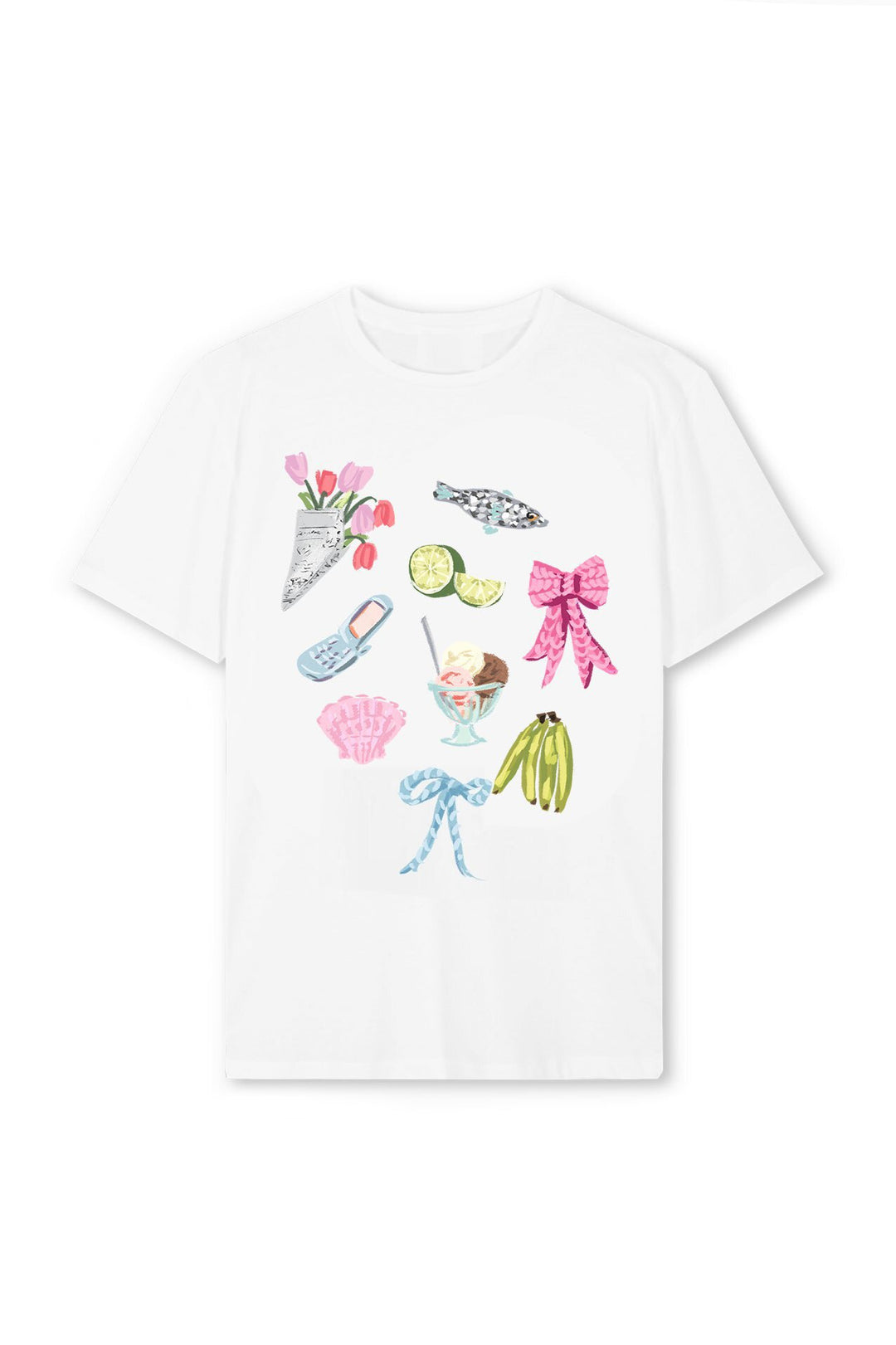 Damen T-Shirt mit farbenfrohem Motiv und kreativem Design EB