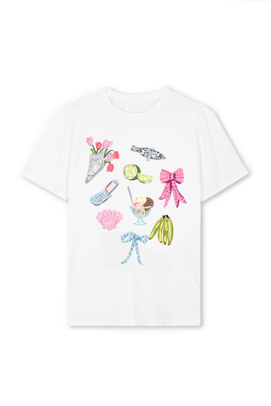 Damen T-Shirt mit farbenfrohem Motiv und kreativem Design EB