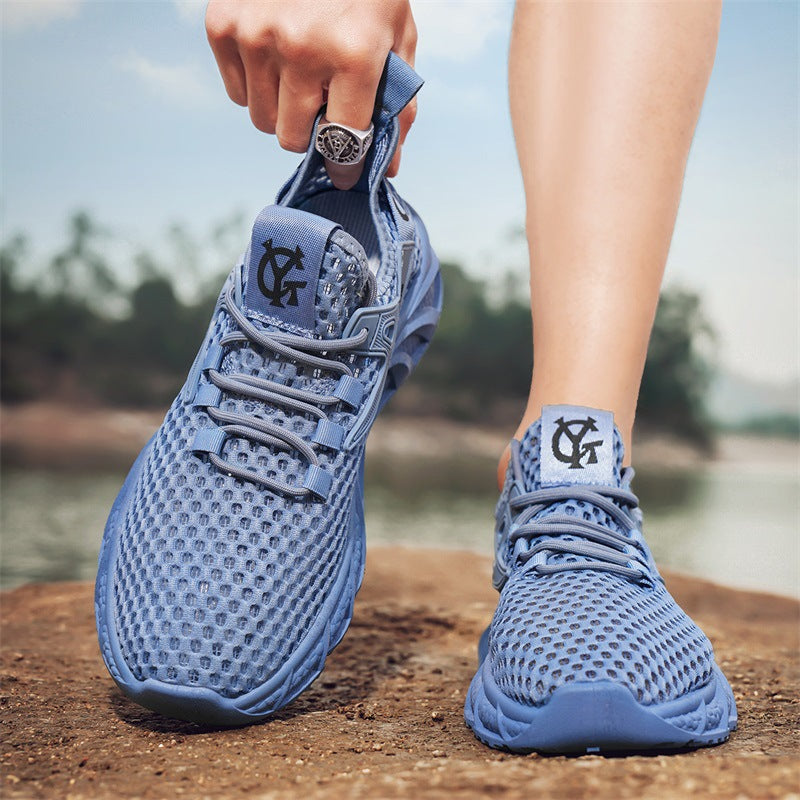 Damen Sportliche Sneakers mit atmungsaktivem Netzoberteil und stoßdämpfender Sohle EB