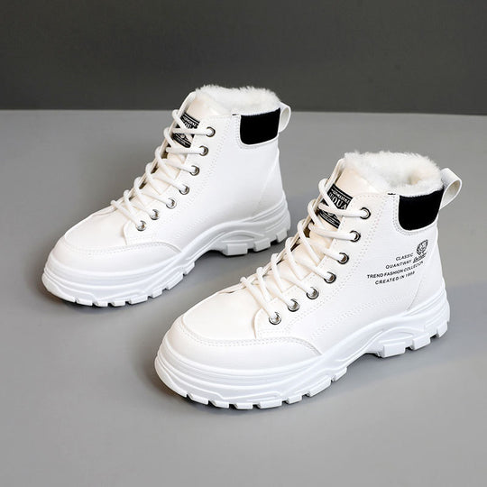 Damen Winterliche High-Top Stiefel mit warmem Fleece-Futter und rutschfester Sohle EB