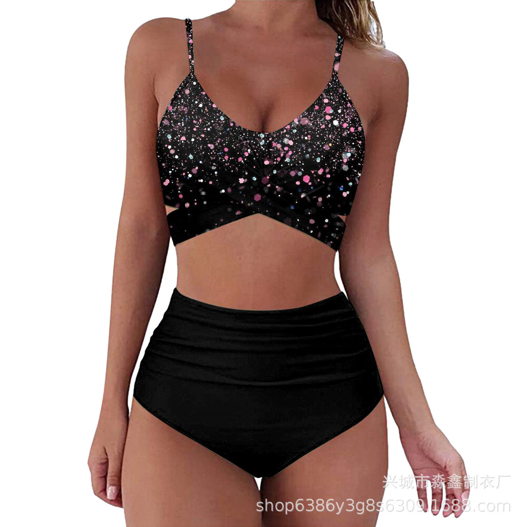 Damen Crop-Top Bikini-Set mit geflochtenem Design EB
