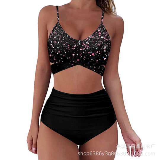 Damen Crop-Top Bikini-Set mit geflochtenem Design EB