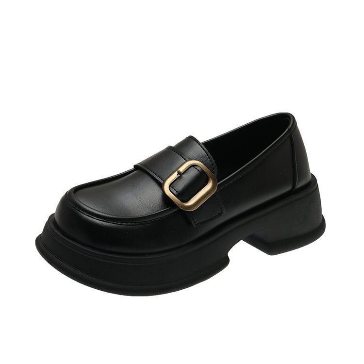 Damen elegante Mokassins mit dekorativem Schnallenverschluss EB