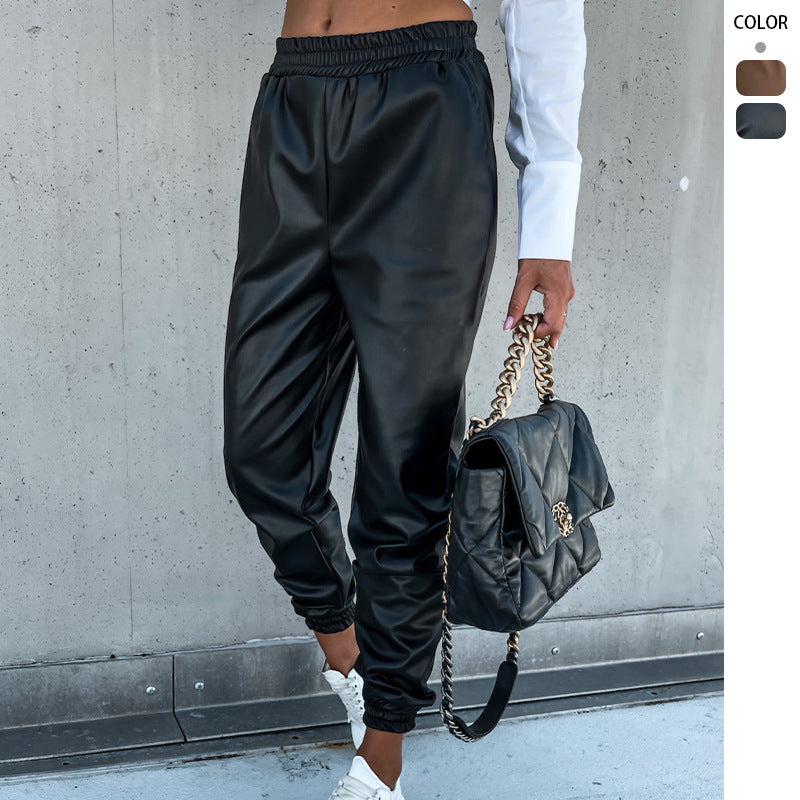 Damen Bequeme Jogginghose im sportlichen Stil mit elastischem Bund und Taschen EB