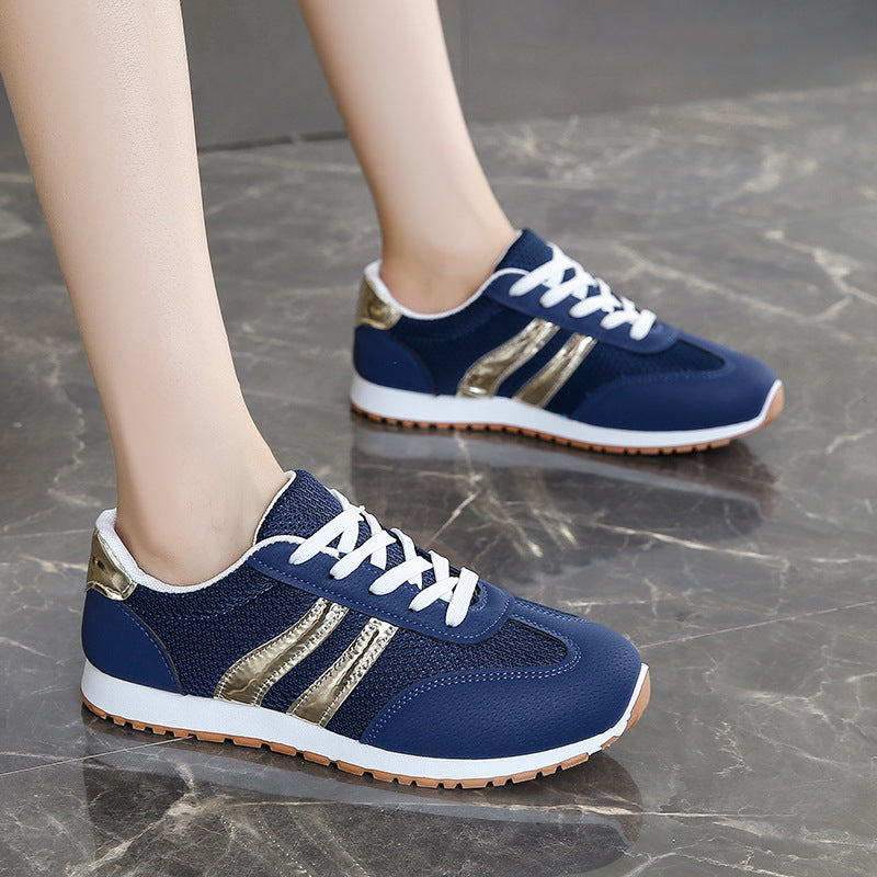 Damen Sportliche Sneakers mit modischen Metallic-Akzenten EB