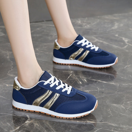 Damen Sportliche Sneakers mit modischen Metallic-Akzenten EB