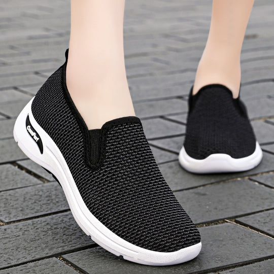 Damen Komfortable Slip-On Freizeitschuhe mit atmungsaktivem Netzdesign EB