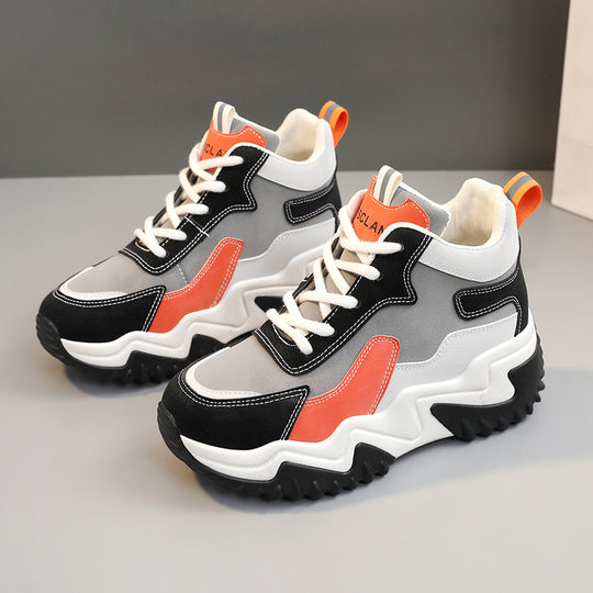 Damen Sportliche Chunky Sneakers mit atmungsaktivem Obermaterial und rutschfester Sohle EB