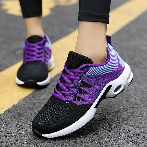Damen Sportliche Lightweight Sneakers mit atmungsaktiver Mesh-Oberfläche und dämpfender Sohle EB