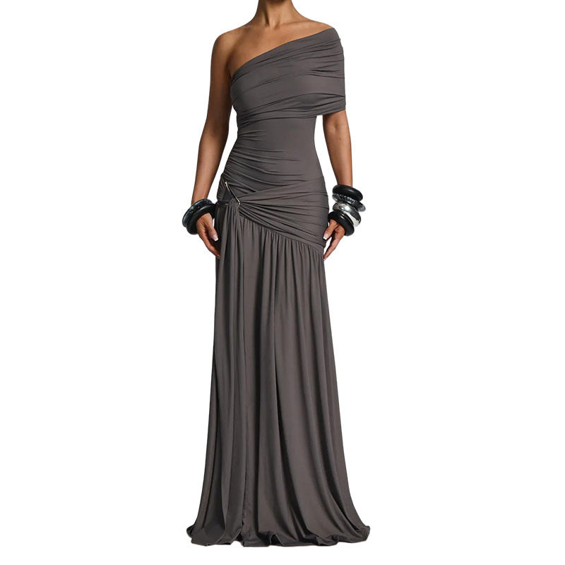 Damen Elegantes Wickelkleid mit asymmetrischem Schnitt und Rüschendetails EB