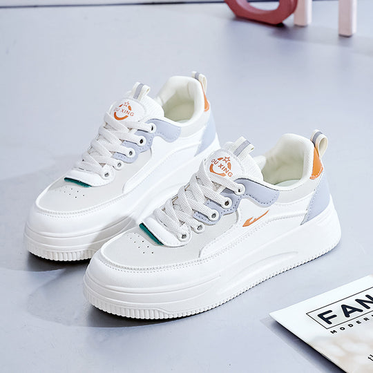 Damen modische Sneakers mit dickem Plateau und atmungsaktiver Obermaterialstruktur EB