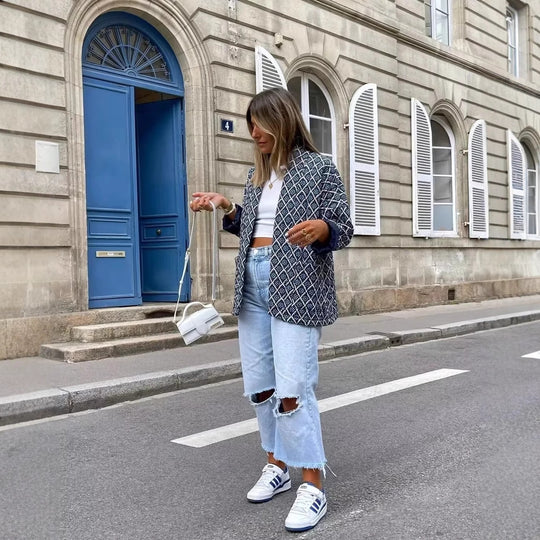 Damen Kimono-Jacke mit traditionellem Muster und bequemer Passform EB