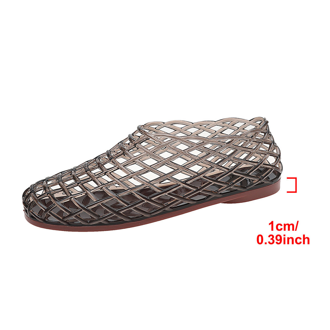 Damen Komfortable und atmungsaktive Clogs mit transparentem Design EB