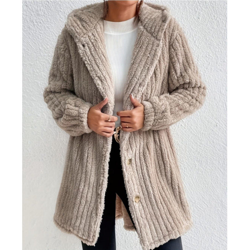 Damen Kuschelige Strickjacke mit langen Ärmeln und voluminösem Schnitt EB