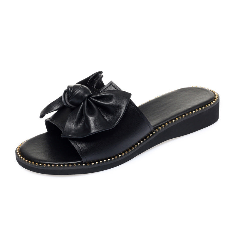 Damen Sandalen mit modischem Schleifen-Design und bequemer Sohle EB