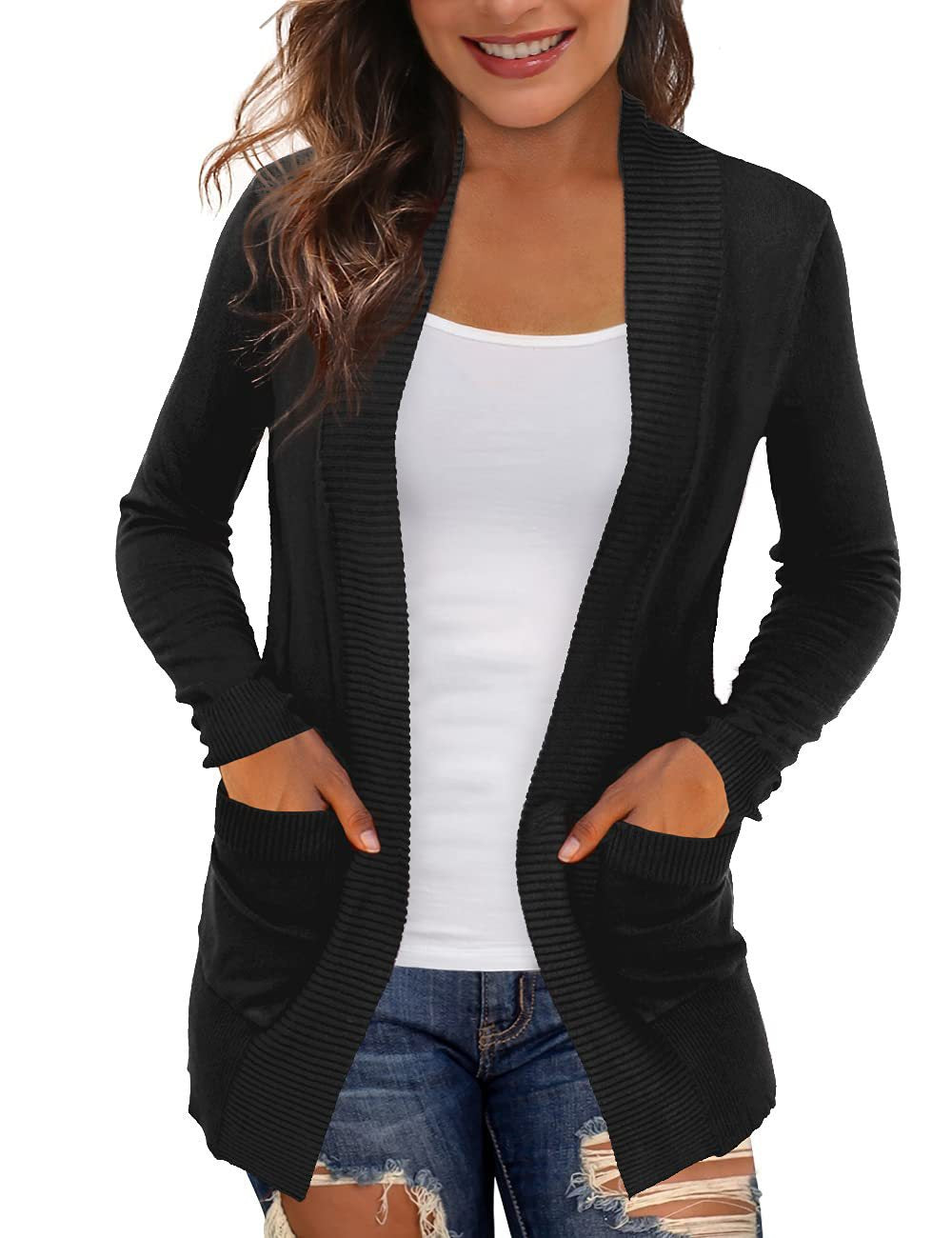 Damen Langärmliger Strickmantel EB