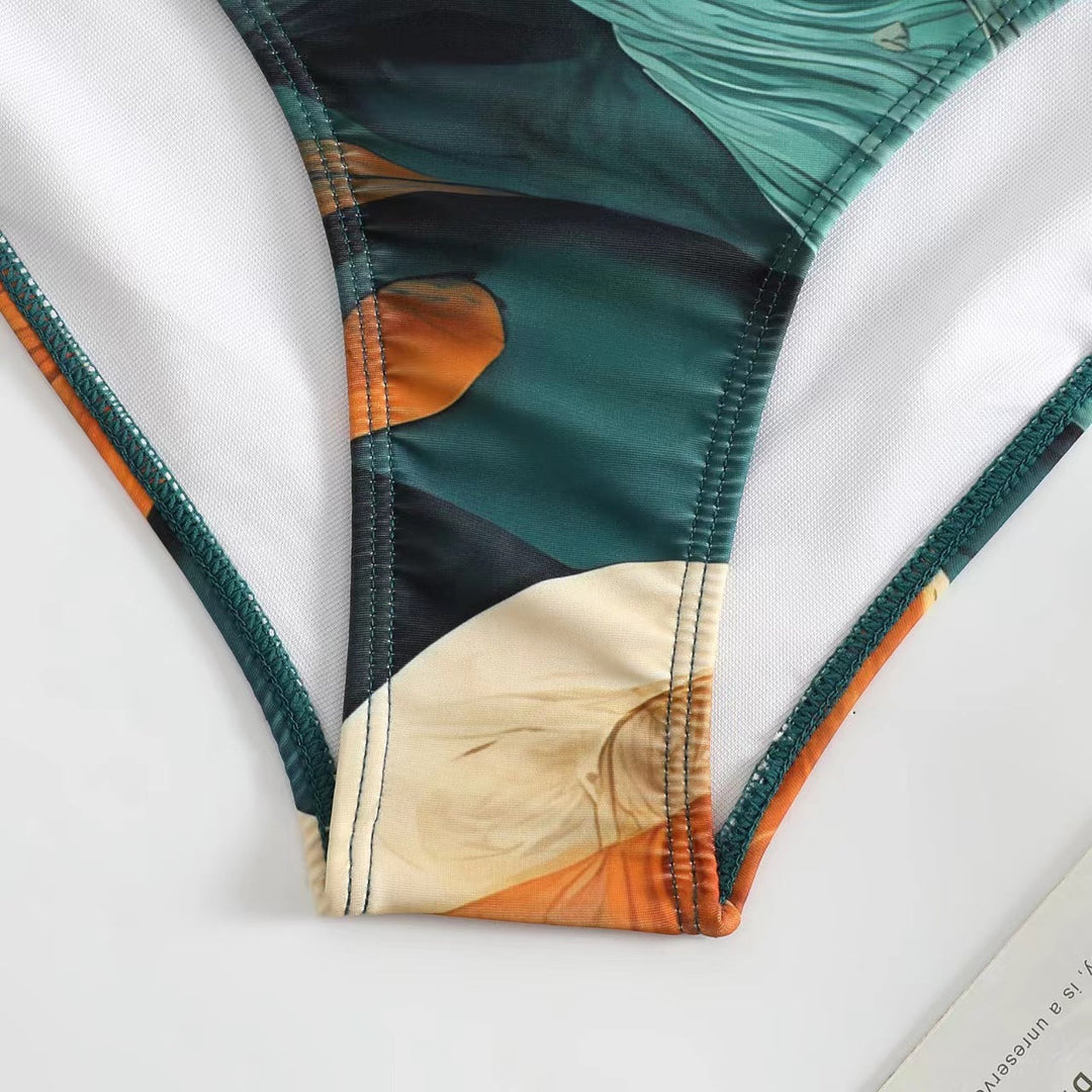 EB | Damen Badeanzug-Set mit Elegantem Asymmetrischen Design und Verspieltem Rockdetail