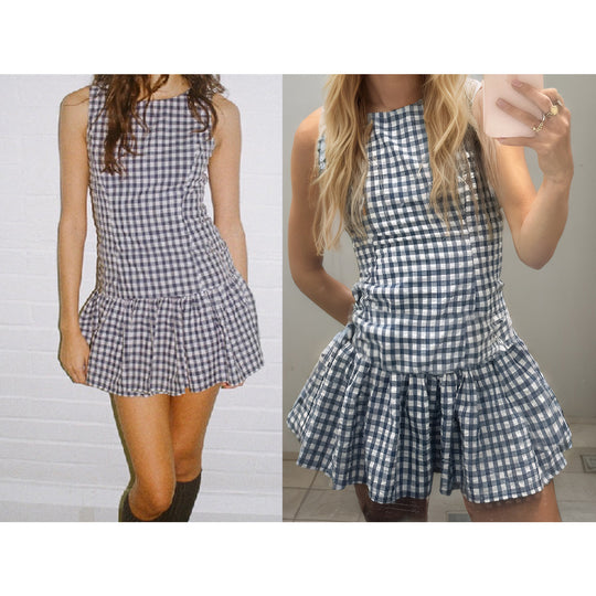 Damen Freizeitkleid mit Punkten und Rüschendetail EB