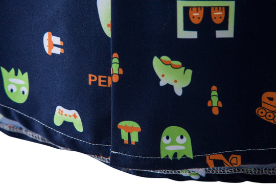 Herren Kurzarmhemd mit kreativem Retro-Design EB
