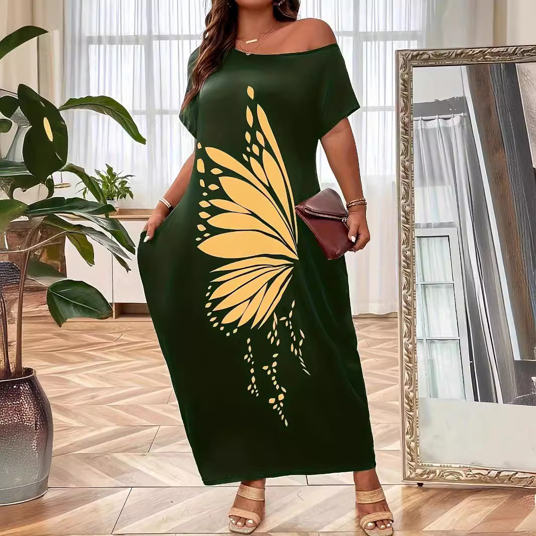 Damen Maxikleid mit elegantem Schmetterlingsmotiv EB