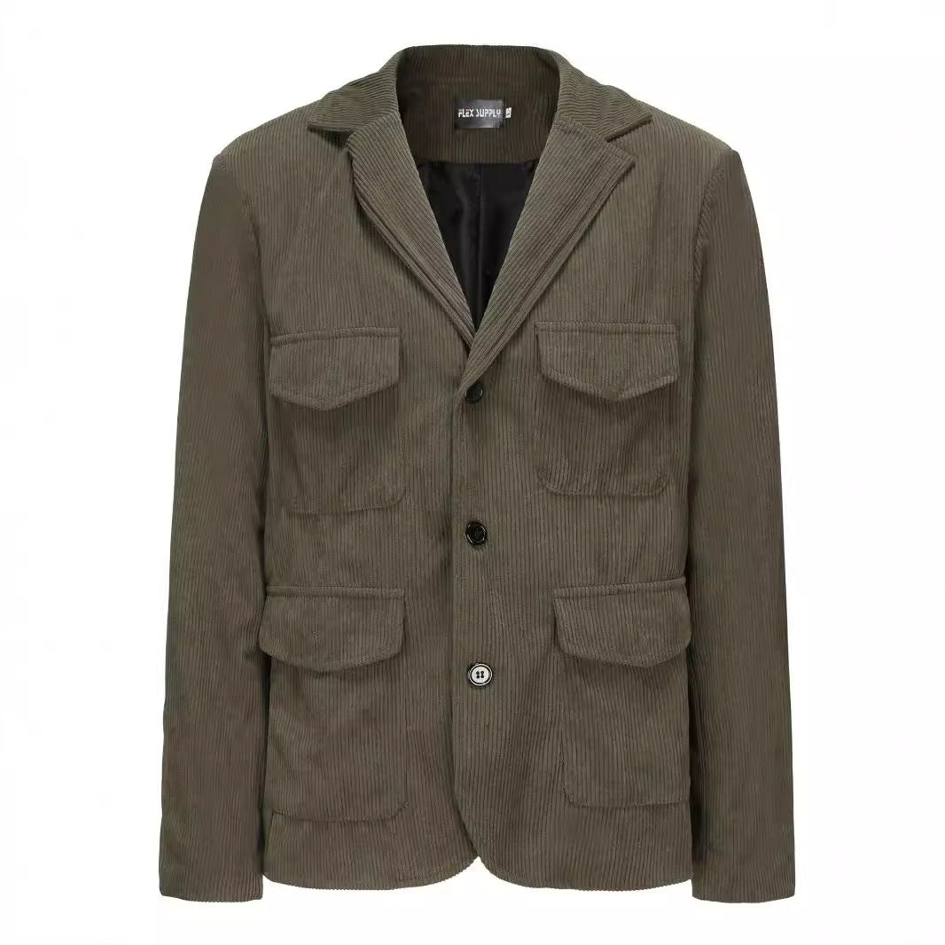 Damen modischer Cordblazer mit funktionalen Taschen EB