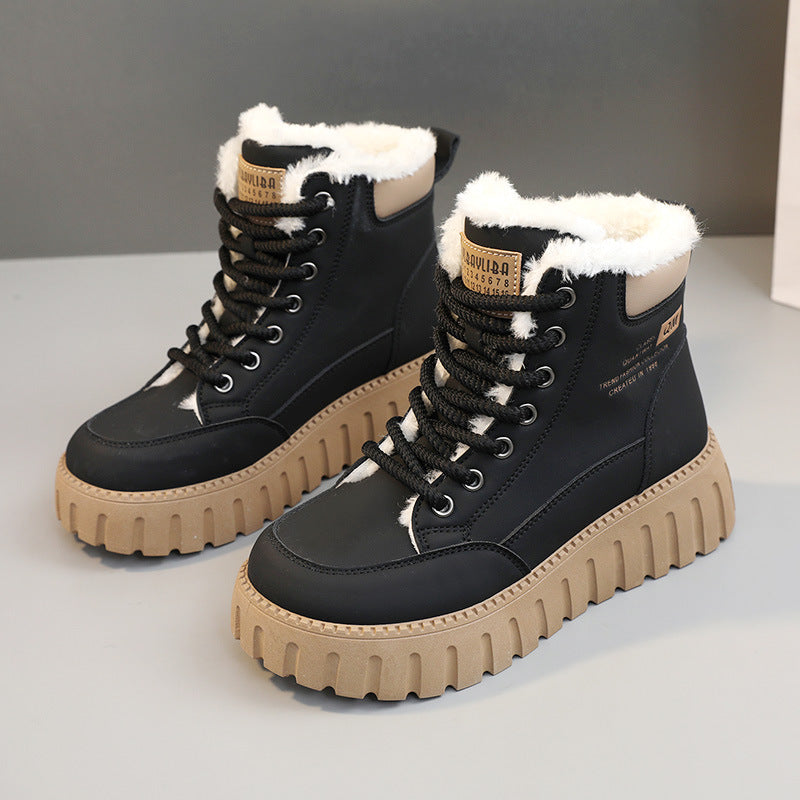 Damen modische Winterstiefel mit warmem Innenfutter und robuster Profilsohle EB