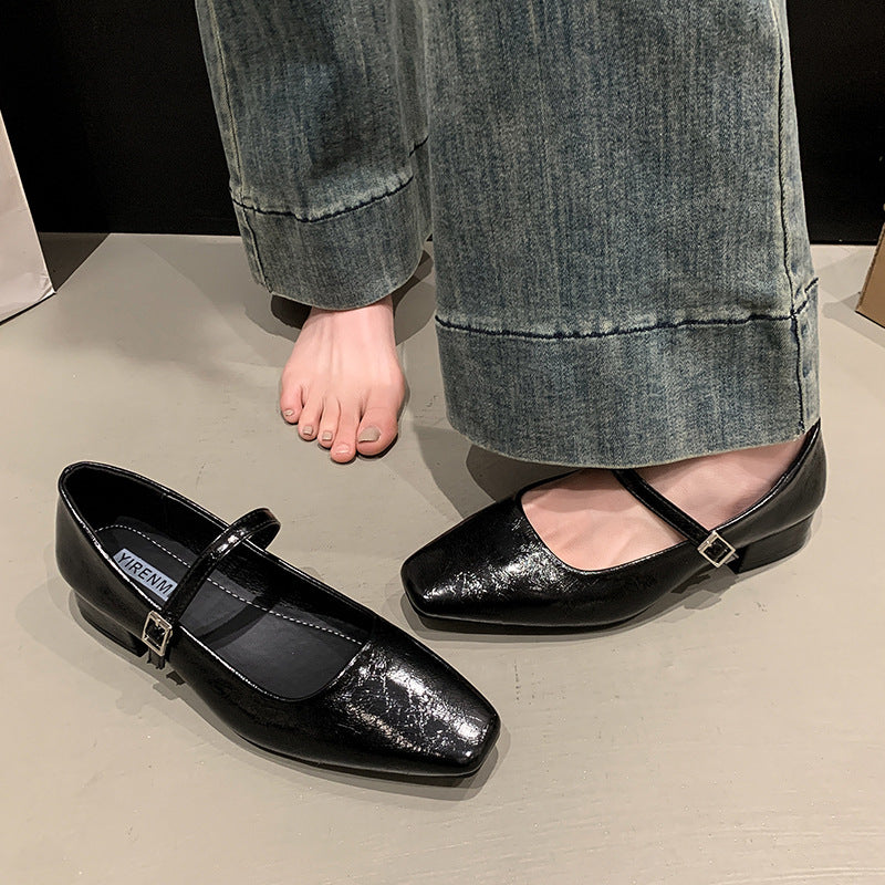Damen Mary Jane Ballerinas mit elegantem Riemen EB