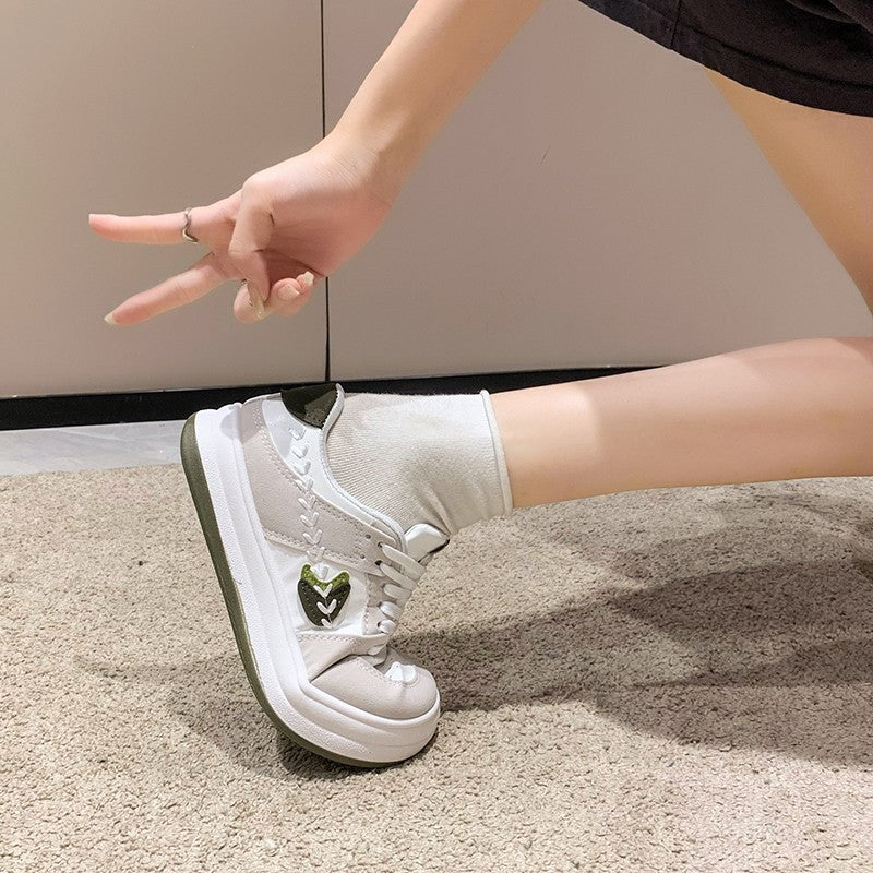 Damen Mode Sneakers mit stylischem Blätter-Design und komfortabler Sohle EB