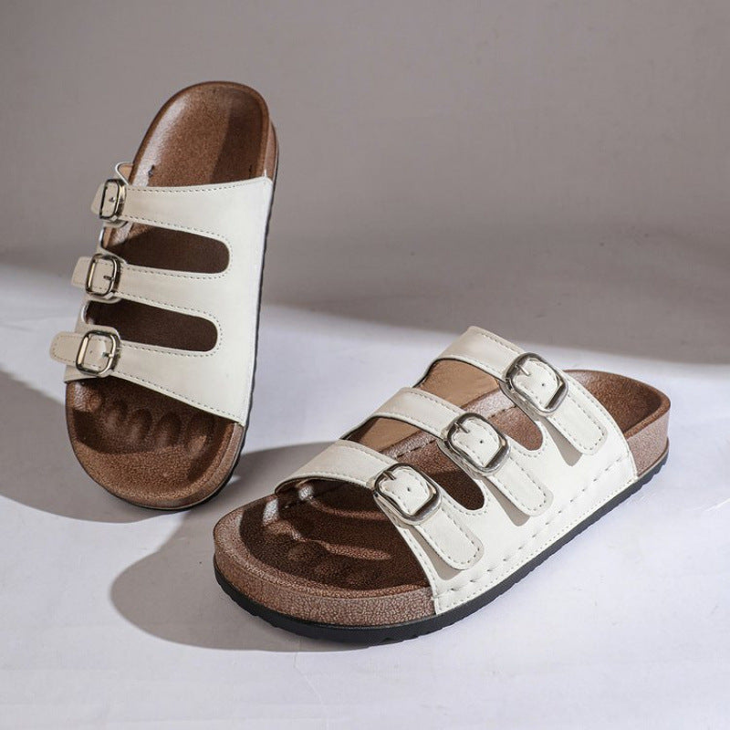 Damen Komfortable Riemensandalen mit verstellbaren Schnallen EB