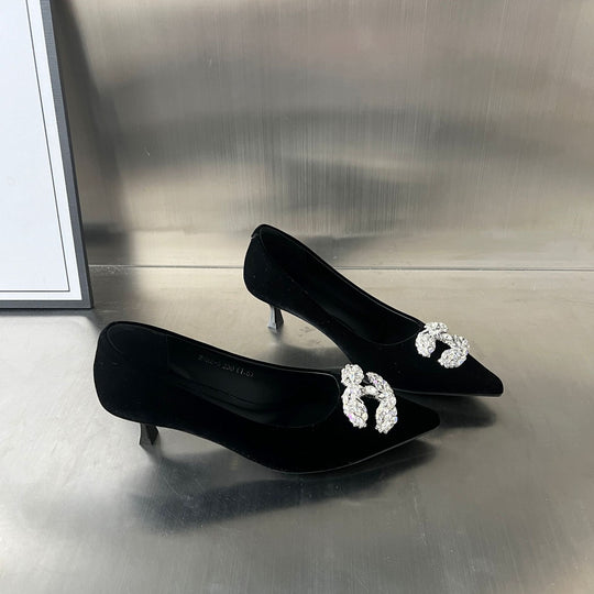 Damen Elegante Pumps mit glamourösem Strassbesatz EB