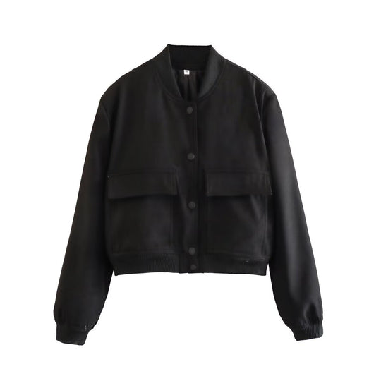 Damen modische Utility-Jacke mit praktischen Taschen und edlem Schnitt EB